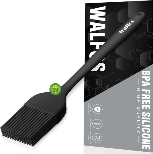 Walfos Silicone Basting Pastry Brush, Heat Resistant Pastry Brush, Perfect for Oil Butter BBQ Grill Baking Kitchen Cooking, Strong Steel Core and One-Pieces Design, BPA Free and Dishwasher safe (10")