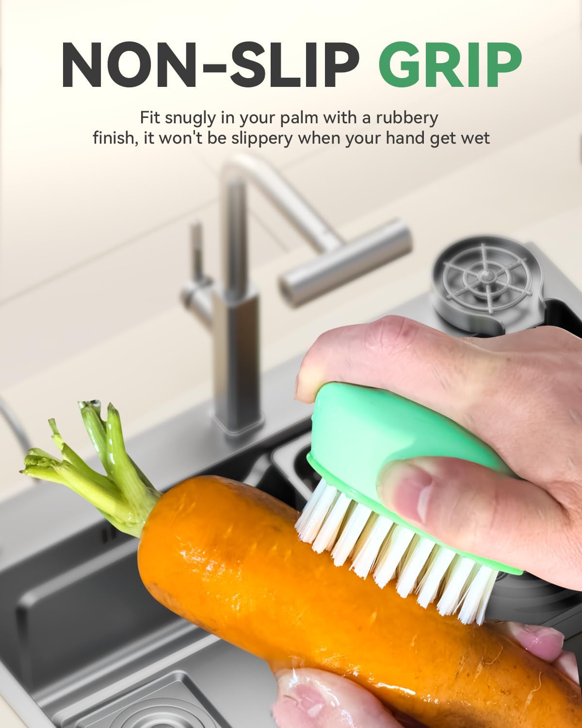 SXhyf Vegetable Brush Scrubber for Food [Black Stiff Bristles Brush + White Soft Bristles Brush] Potato Scrubber, Dishwasher Safe Veggie & Fruit Cleaning Brush for Mushrooms, Carrots, Lemons, Eggs