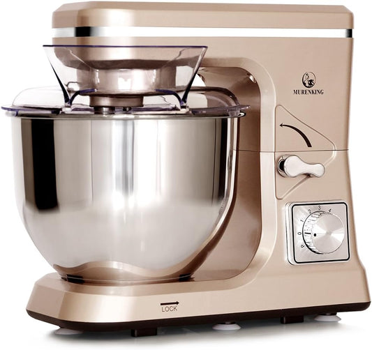 Stand Mixer,5.3-Qt & 500W & 6+P Speed MK36 Tilt-Head Kitchen Electric Food Mixers Home Baking Dough Machine with Accessories (Champagne)