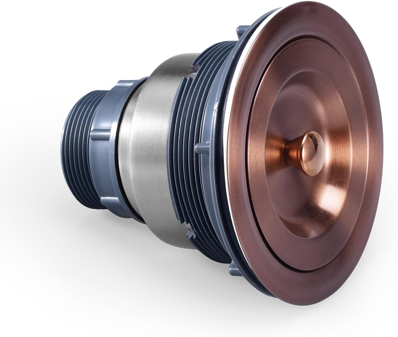 KONE 3/1-2 Inch Sink Drain Assembly Antique Copper Kitchen Sink Drain Kit Copper Stainless Steel Sink Basket Strainer Rubber Stopper, Sealing Lid/Removable Deep Waste Basket for Home, Kitchen