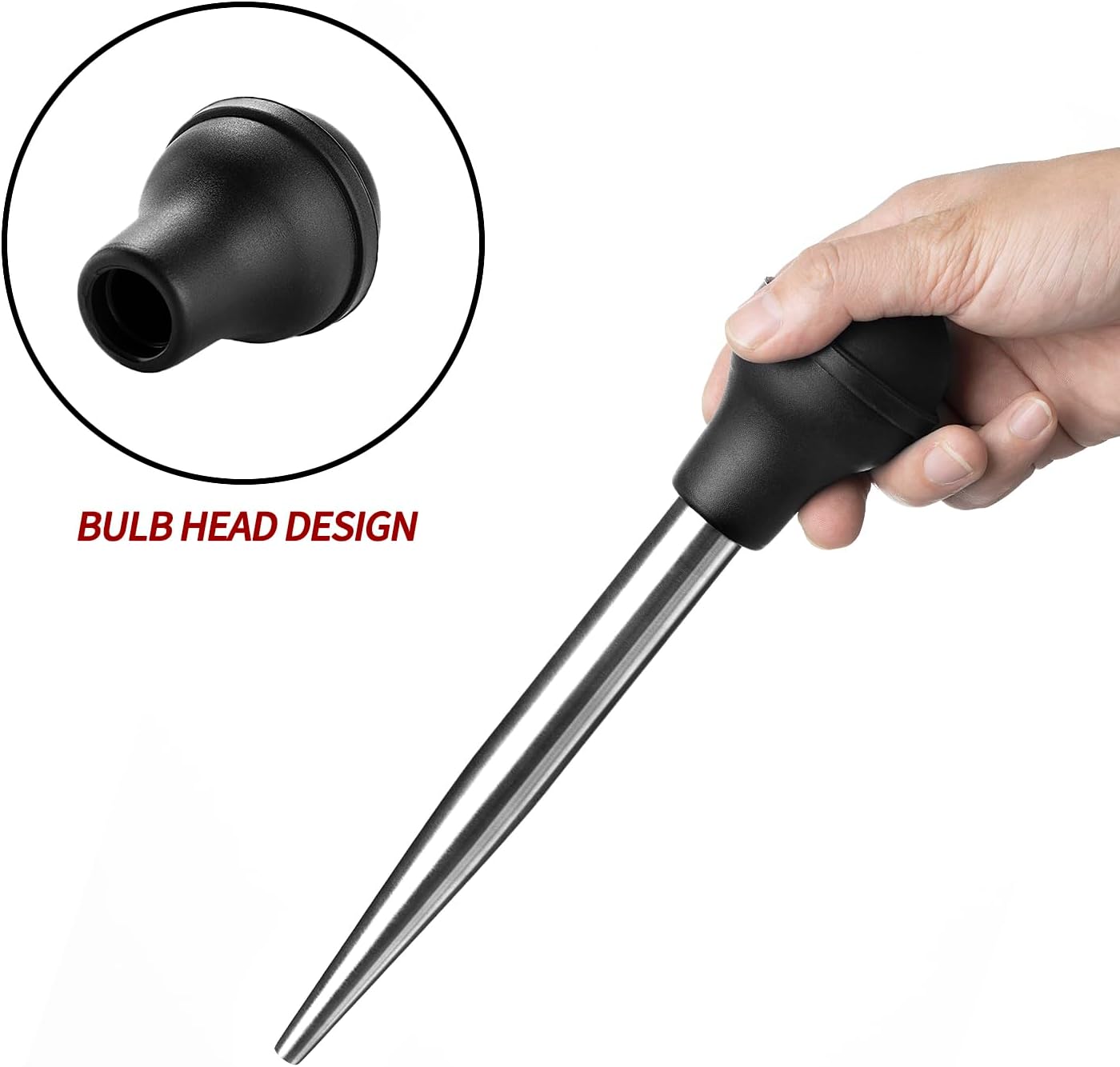 JY COOKMENT Stainless Steel Turkey Baster Baster Syringe for Cooking Meat Injector Set with 2 Marinade Needles 1 Basting Brush1 Cleaning Brush for Home Baking Kitchen Tool,2023 UPDATE