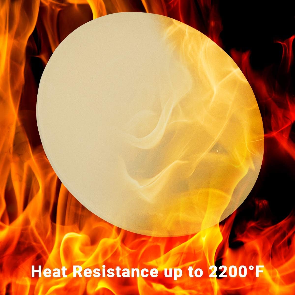 Onlyfire Heavy Duty Ceramic Pizza Grilling Stone, 15" Round Baking Stone for Best Crispy Crust Pizza, Perfect for Oven, BBQ and Grill, Thermal Shock Resistant