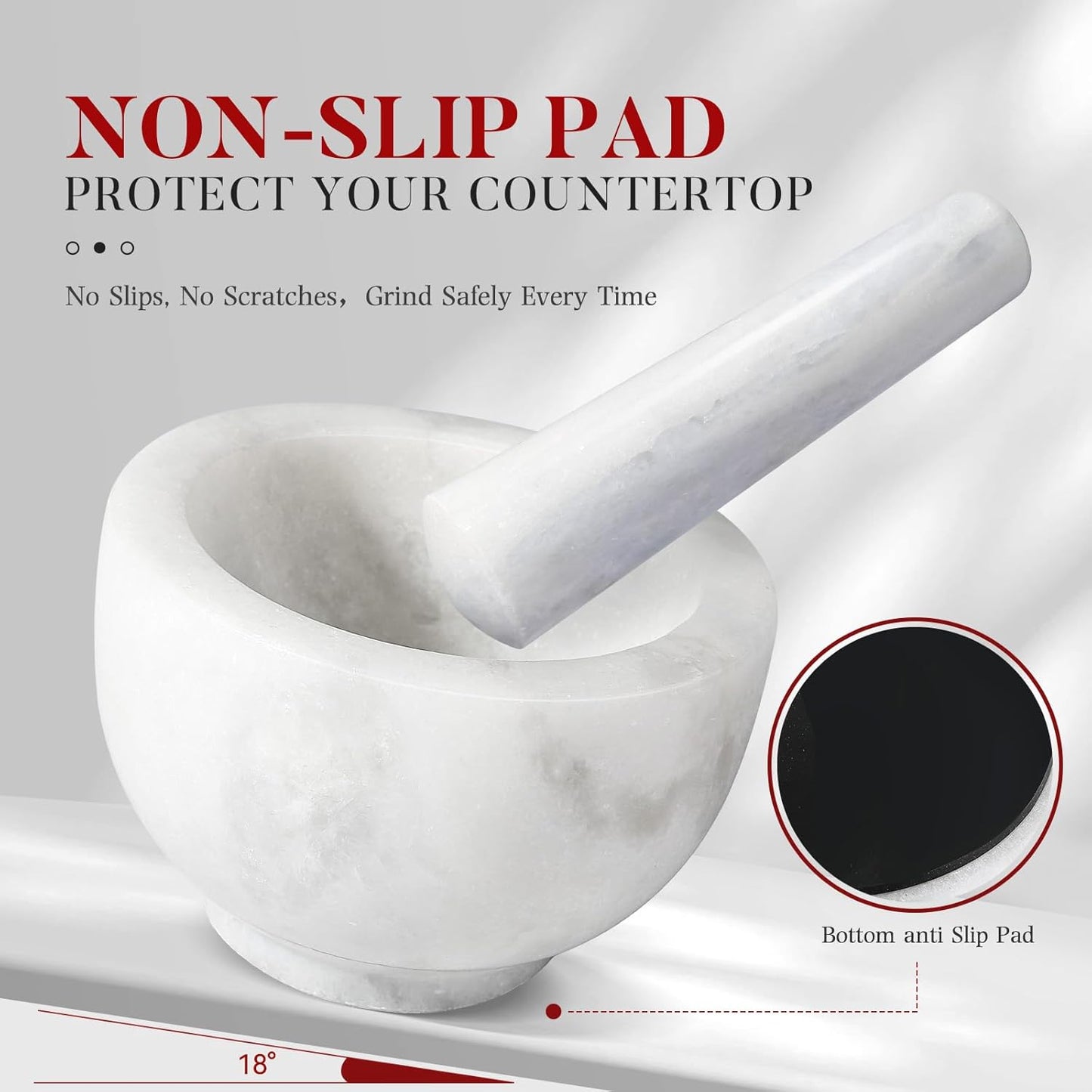 Koville Marble Mortar and Pestle Set, 5"-1.5 Cups Grinder Bowl for Guacamole, Salsa, Pill Crusher, Spice, Herb, Garlic, Nut, Heavy Duty Grinder for Kitchen(Namib Fantasy)