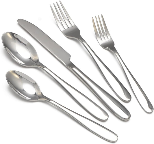 40-Piece Silverware Set, Flatware Set for 8, Food-Grade Stainless Steel Tableware Cutlery Set, Mirror Finished Utensil Sets for Home Restaurant, Forks Spoons and Knives Set, Dishwasher Safe