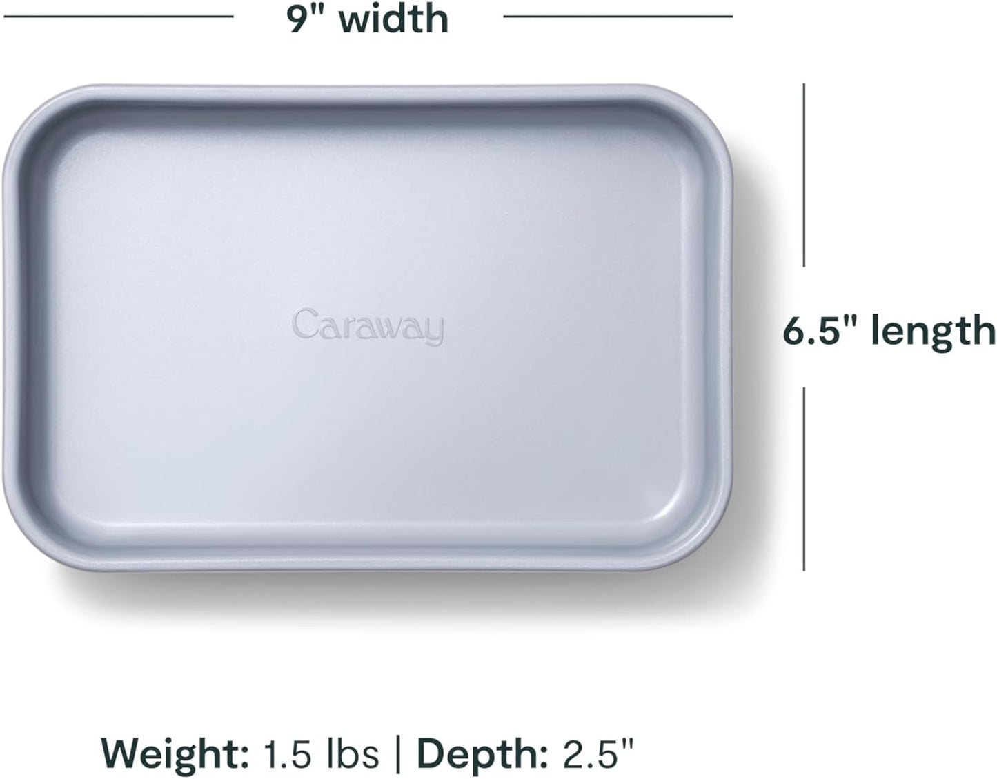 Caraway Nonstick 9” x 6.5” Small Rectangle Baking Pan Duo – Non-Toxic, PTFE & PFOA Free – Aluminized Steel Core – Deep Ceramic Baking Pan for Casseroles, Lasagna & More - Slate