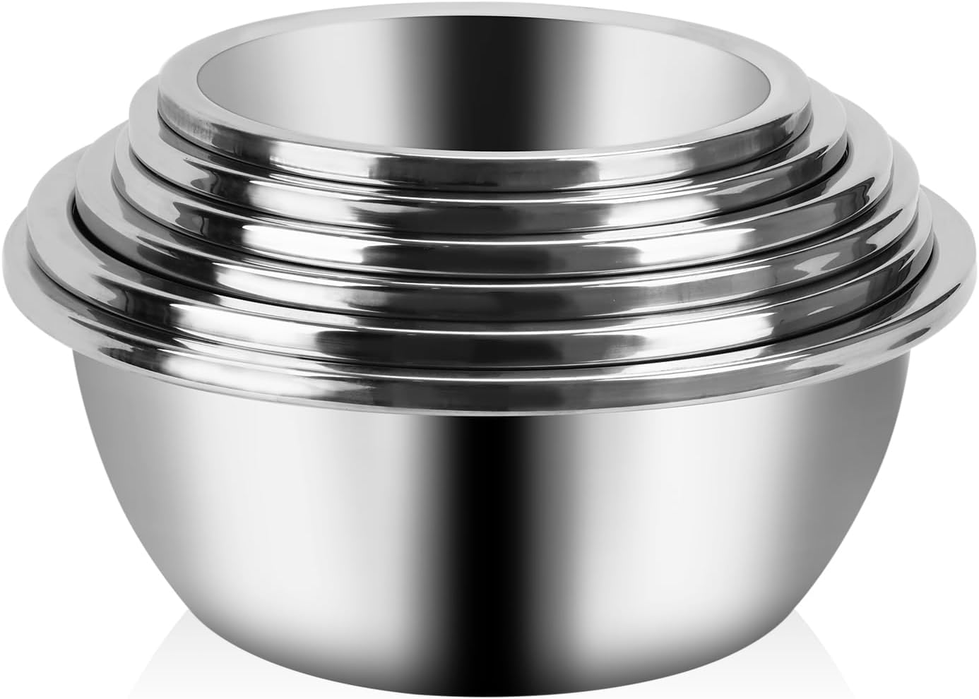 Stainless Steel Mixing Bowls-6 Piece Metal Meal Prep Bowls, Nesting Bowls for Easy Storage,Great for Cooking, Baking, Salad