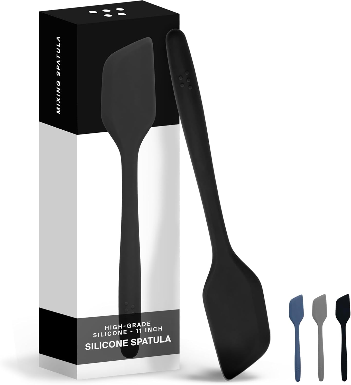 Misen Nonstick-Safe Silicone Spatula - Dishwasher Safe, Heat Resistant - Versatile Professional-Grade Kitchen Tool for Pancakes, Eggs, and Baking - Strong, Flexible, Durable Rubber Utensil - Black