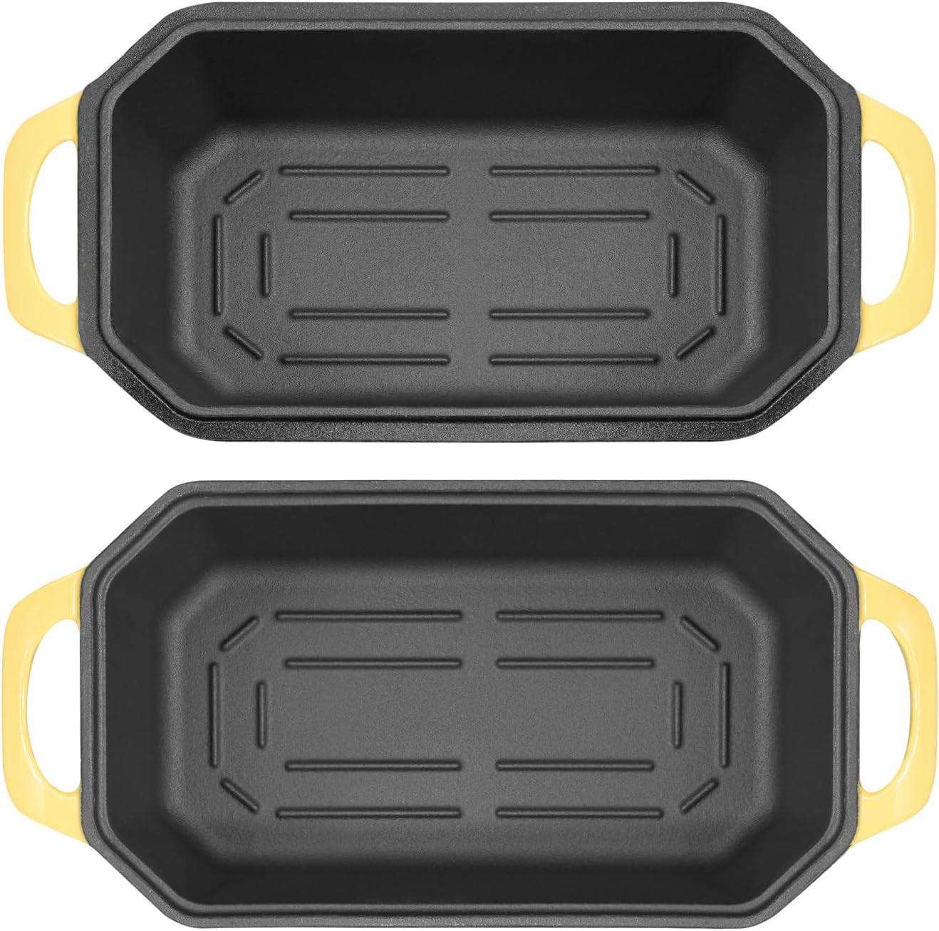 Bread Pan Cast Iron Loaf Pan with Lid Bread Loaf Pan 9x5 Inch Loaf Pan Enameled Cast Iron Sourdough Loaf Pan, Yellow