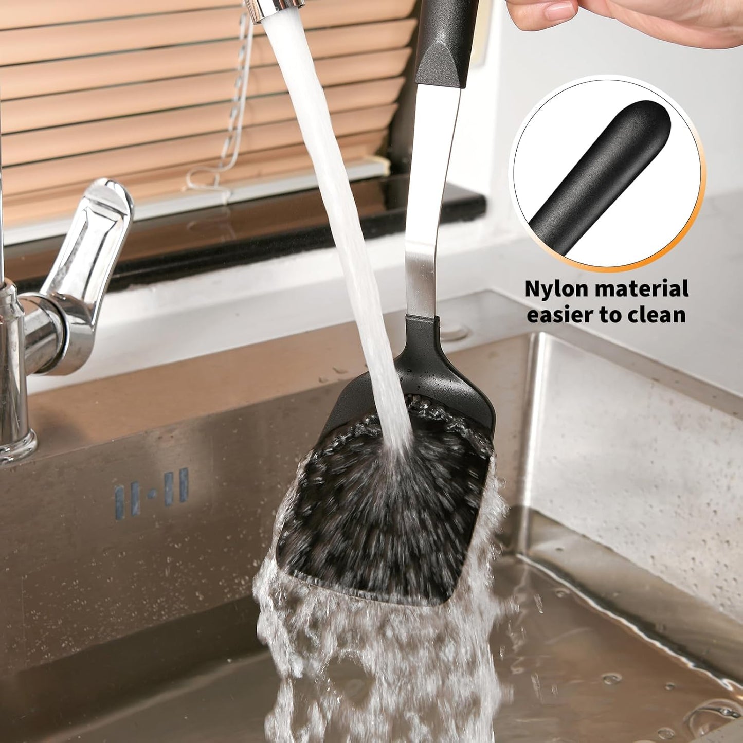 Stainless Steel Cooking Utensils Set, 4-piece Kitchen Utensil Set with PP Handles, Dishwasher Safe, Non-Stick and Heat Resistant, Spoons, Spatula for Cooking