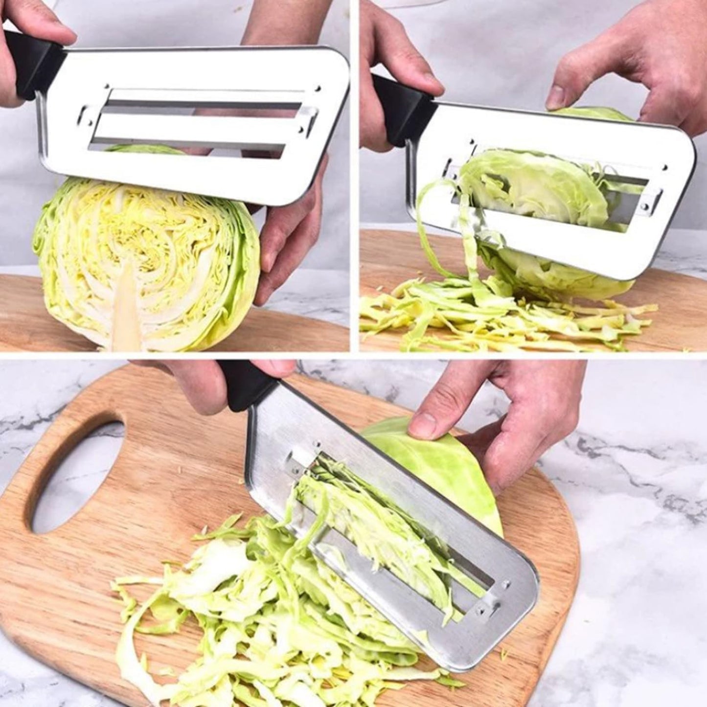 Dual Blade Julienne Cutter, Multifunctional Vegetable Cutter, 2025 Upgraded Stainless Steel Double-Layer Slicer, Cabbage Slicer Shredder, Multifunctional Vegetable Slicer (Red*2)
