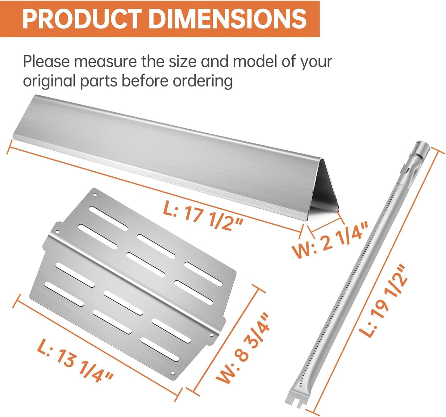 Grill Replacement Parts for Weber Genesis 300 Series Flavorizer Bars Heat Deflector Burner Tube Set Kit for Weber Genesis Grill Parts E310 E320 E330 EP310 EP320 EP330