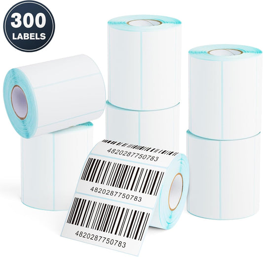 JTIEO 2" x 4" Sticker Labels Direct Thermal Labels 300Pcs Shipping Label, Compatible with Zebra & Rollo Label Printer