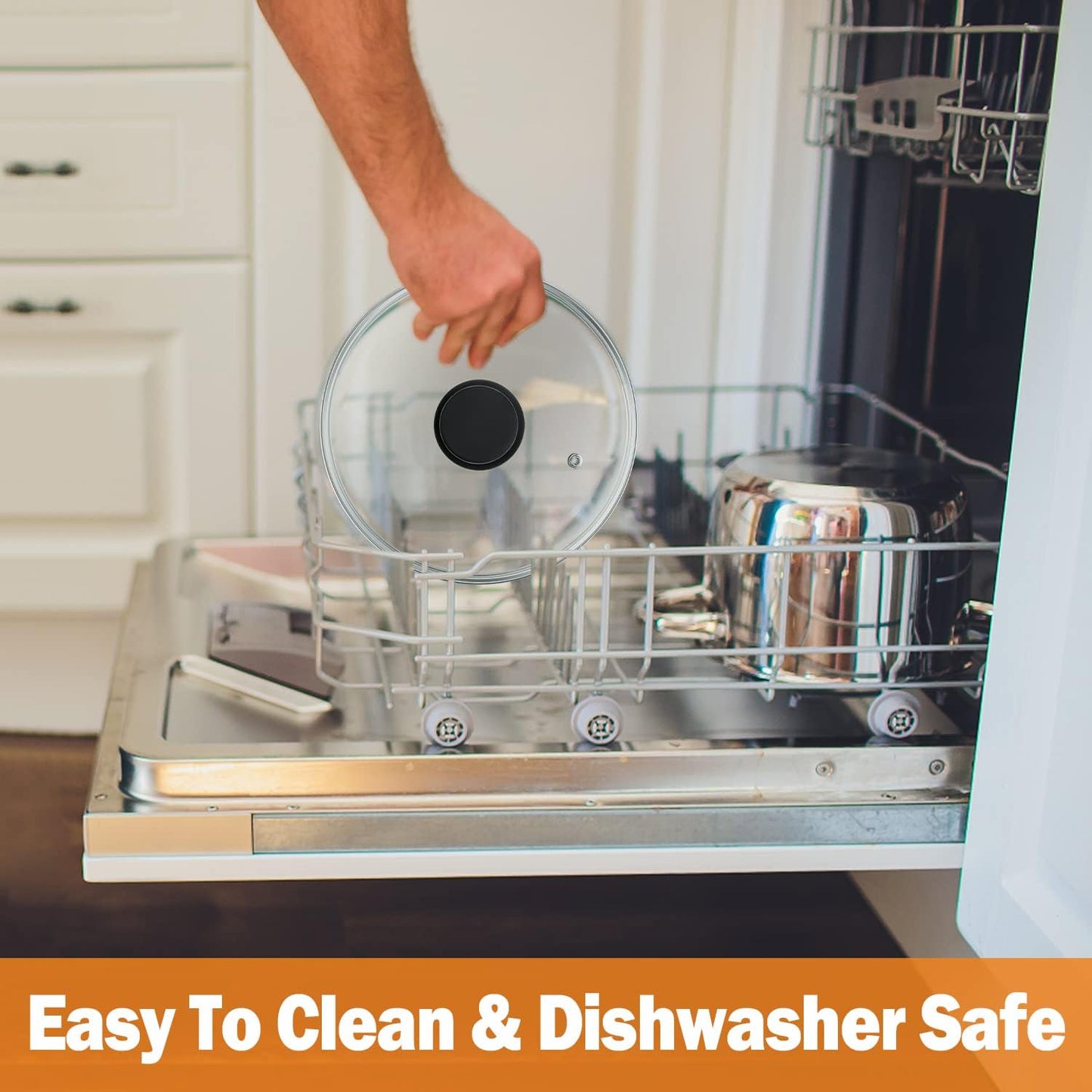 Wadaza Pan Lid 13 Inch - Tempered Glass Pot Lid - Oven Safe Replacement Glass Lid for Frying Pan Wok Pot Skillet