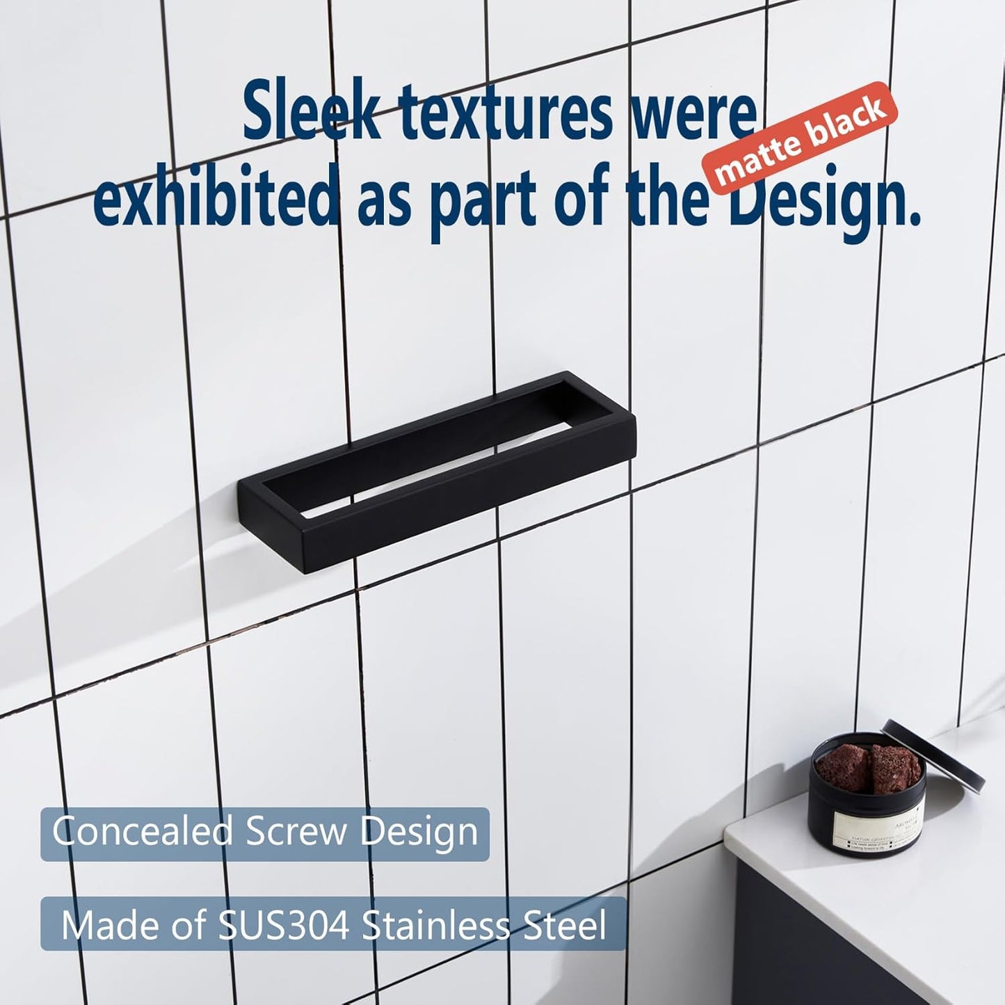 KOKOSIRI Towel Rings Matte Black Hand Towel Bar Holder 9-Inch Kitchen Rack Stainless Steel for Bathroom Hardware Wall Mounted, 2 Pack B4008BK-L9-P2