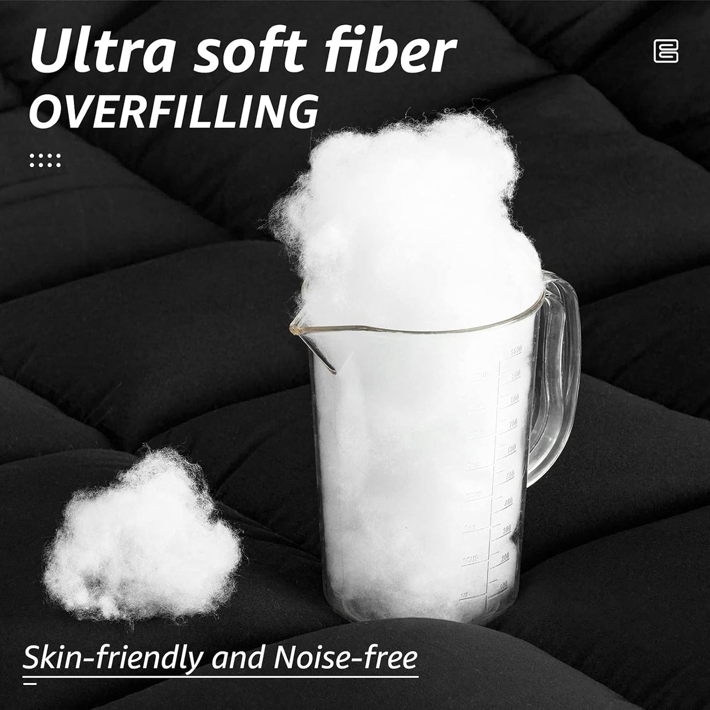 HYLEORY All Season King Size Bed Comforter - Cooling Down Alternative Quilted Duvet Insert with Corner Tabs - Winter Warm - Machine Washable - Black