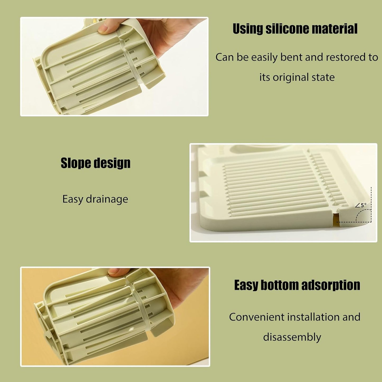 Faucet Mat for Kitchen Sink - 2024 Upgraded Premium Silicone Splash Guard with Fast Drying Properties - Protective Sink Tray Ideal for Stone Sinks in Kitchen & Bathroom (2, Yellow)