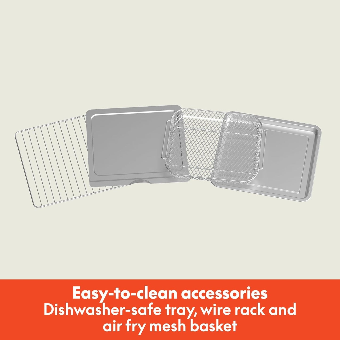 bella Air Fry Toaster Oven, 7 Preset Cooking Options, Dishwasher-Safe EverGood Coated Trays Included, 60-Minute Auto Shutoff w Audible Timer, Power Indicator Light, 1700 Watt, Oatmilk