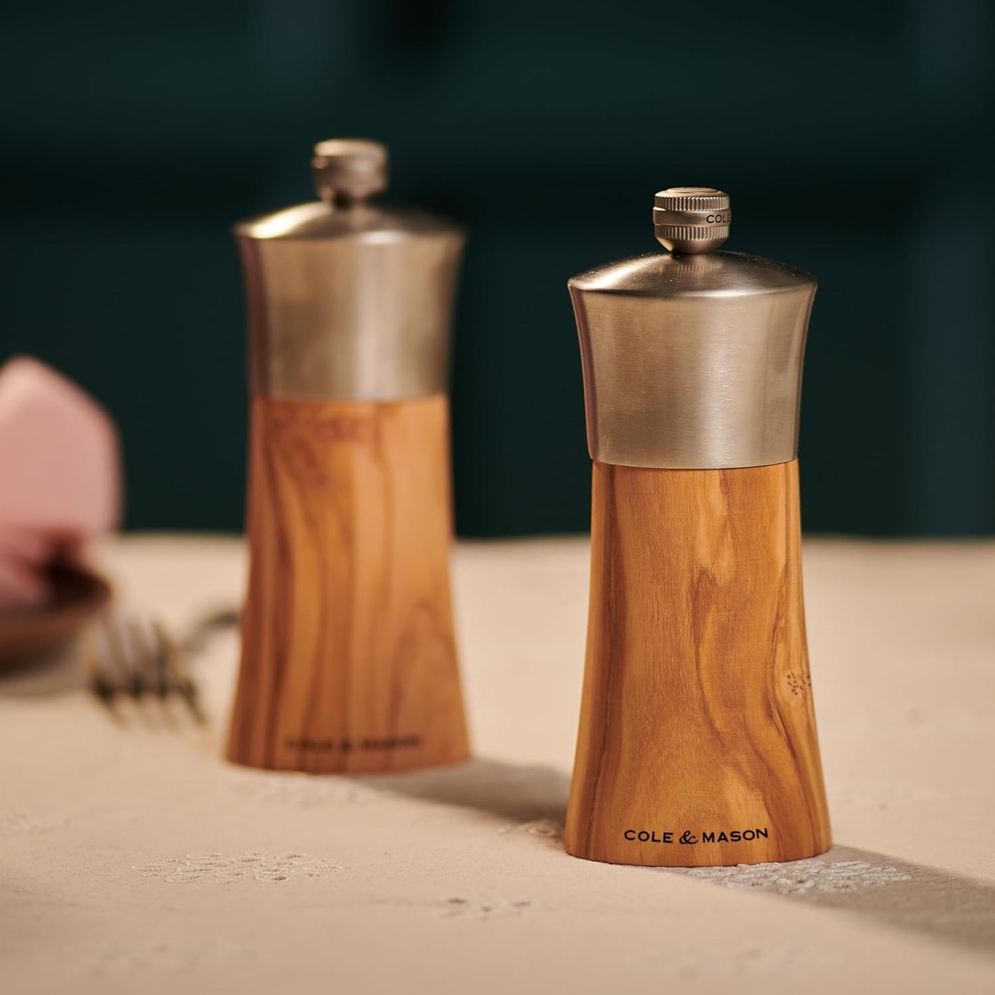 Cole & Mason Bromley Pepper Mill, 6" - Pepper Grinder with Ultra-Sharp Grinding Mechanism - Flavor-Enhancing Pepper Shaker - Refillable Mill with Adjustable Grinding - Olive Wood, Pepper Mill