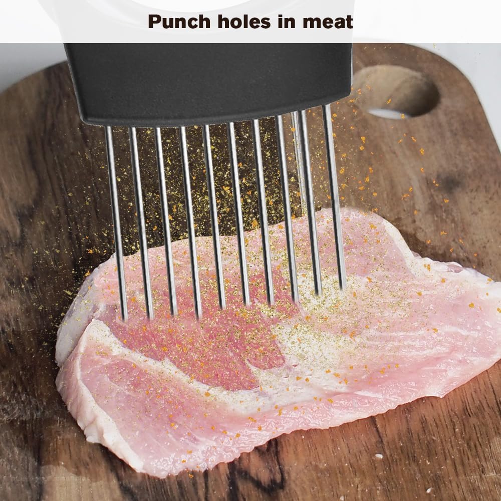 Stainless Steel Onion Slice Holder, 2025 New Tomato Cutter, Multi-Purpose Vegetable Slicer for Kitchen, Durable Food Chopper Kitchen Chopper Slicing Assistant Tool (A-1Pcs)