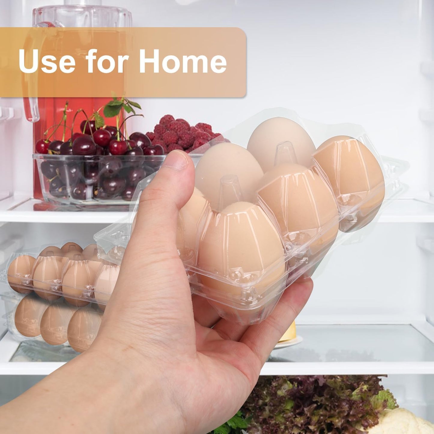 150 Pack Half Dozen Egg Cartons Bulk, 2x3 Clear Plastic Chicken Egg Holders, Egg Tray Carton Holder for Home & Kitchen, Farm & Market Use, Egg Storage Solution, 6 Grids(Medium Size)