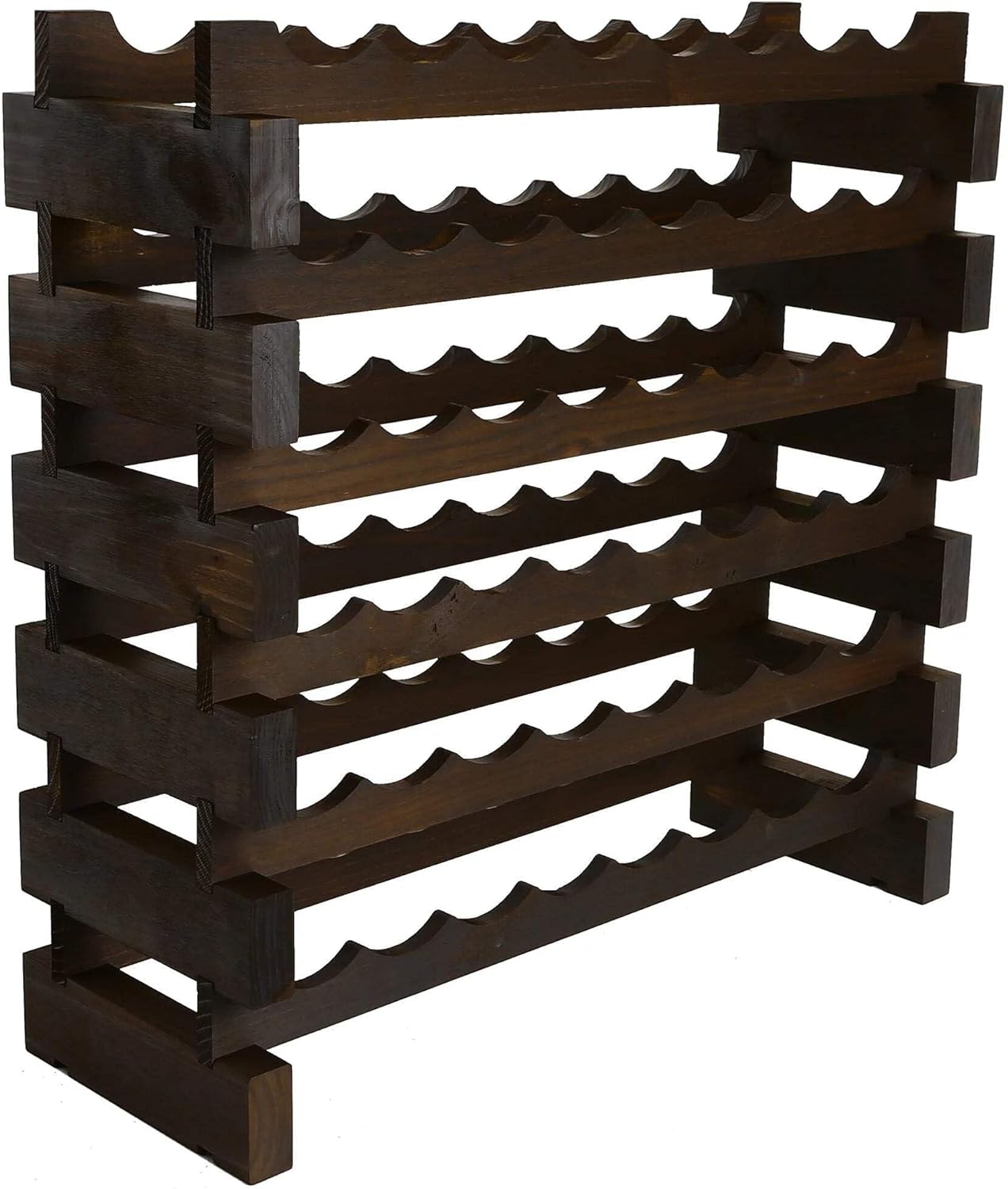 48 Bottle Wine Rack Dark Stain