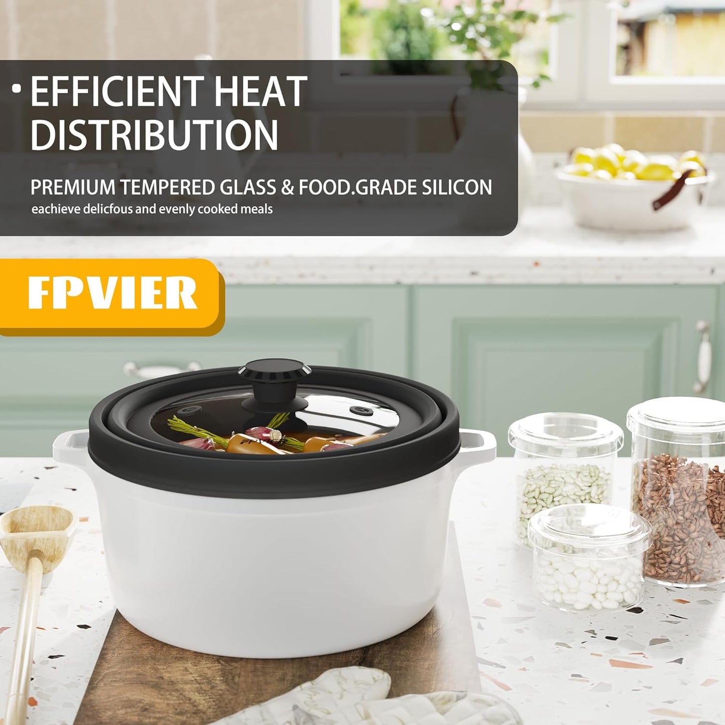 Collapsible Microwave Splatter Cover - Vented Silicone & Glass Lid with Easy-Grip Handle, Fits 6 to 11 Inch Plates & Bowls, 11.8 Inch Diameter, Prevents Splatters & Ensures Even Heating