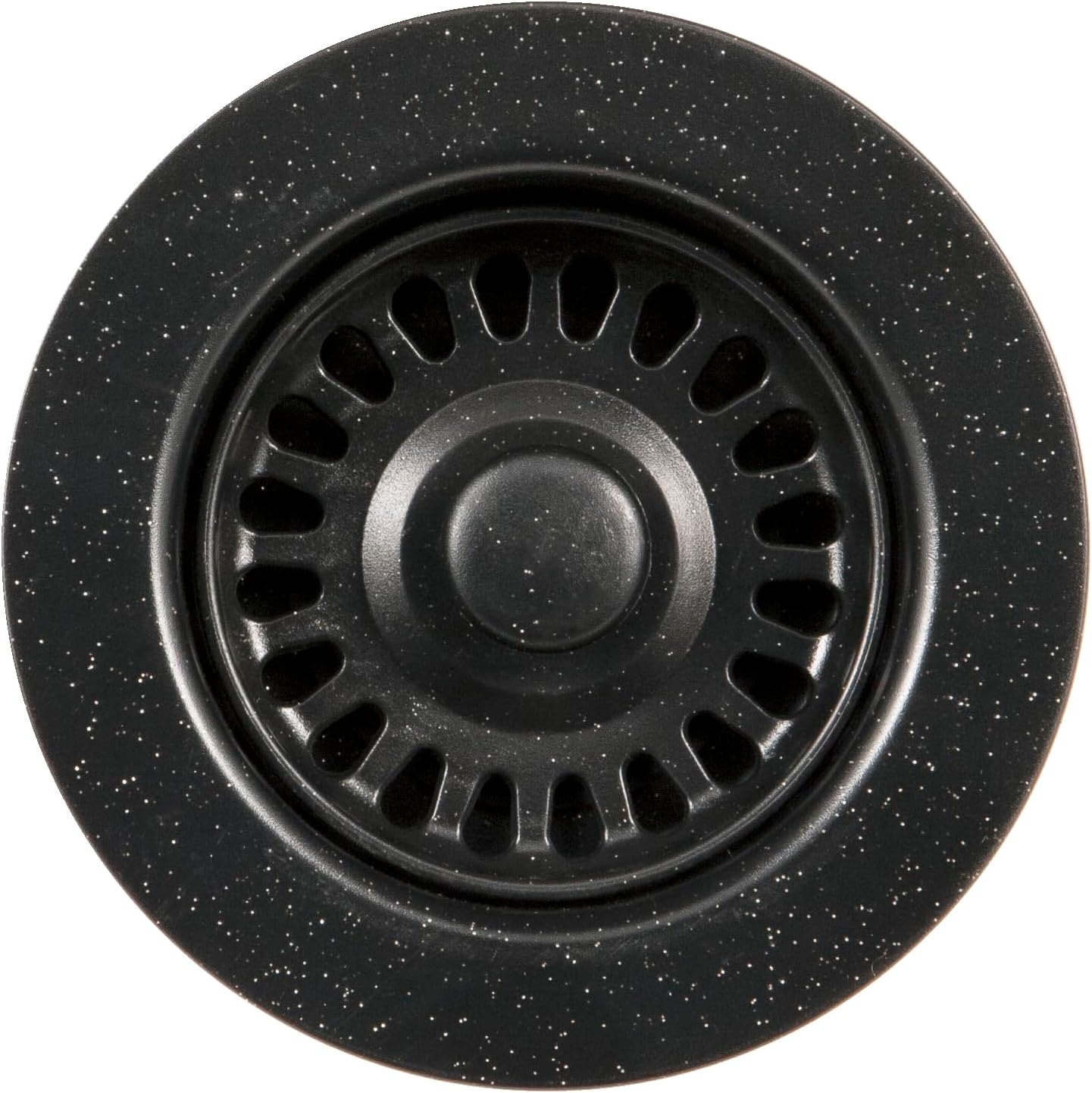 Houzer 190-9268 - 3-1/2 Inch Granite Black Kitchen Sink Basket Strainer, Durable Food Catcher Stopper for Metal Kitchen Sink, Ideal for Filtering Waste and Preventing Clogs