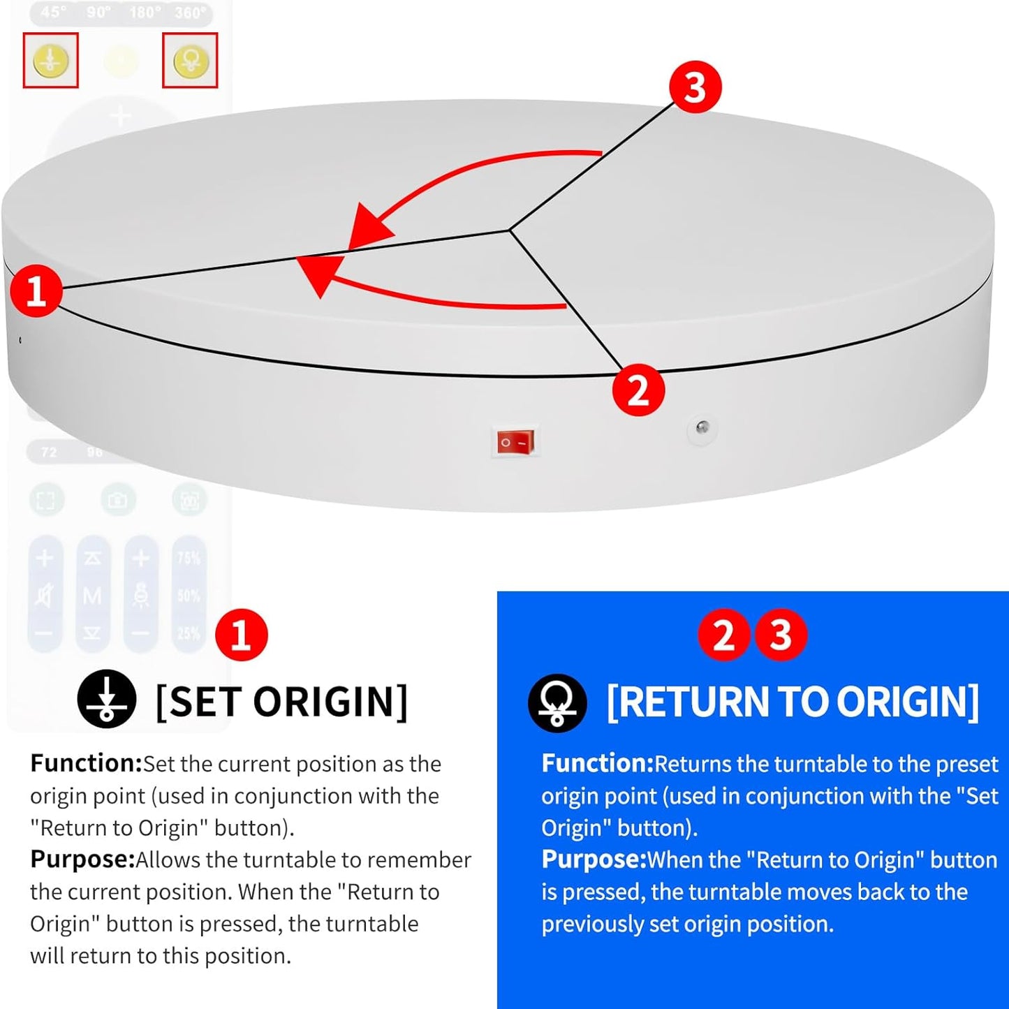 15.8In Remote Motorized electric turntable Rotating platform Photography Turntable Motorized lazy susan Base giratoria para for Photography,3D Scanner,Heavy duty display(Load Range:220~500lbs)