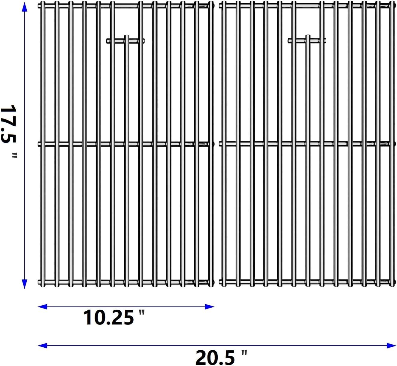17/17.5/19.5 Inch Stainless Steel Cooking Grates for Weber Spirit I & II 200 Series Spirit E210 Spirit E220 Spirit S210, Spirit S220 with Front Control, Weber 7637 Gas Grills