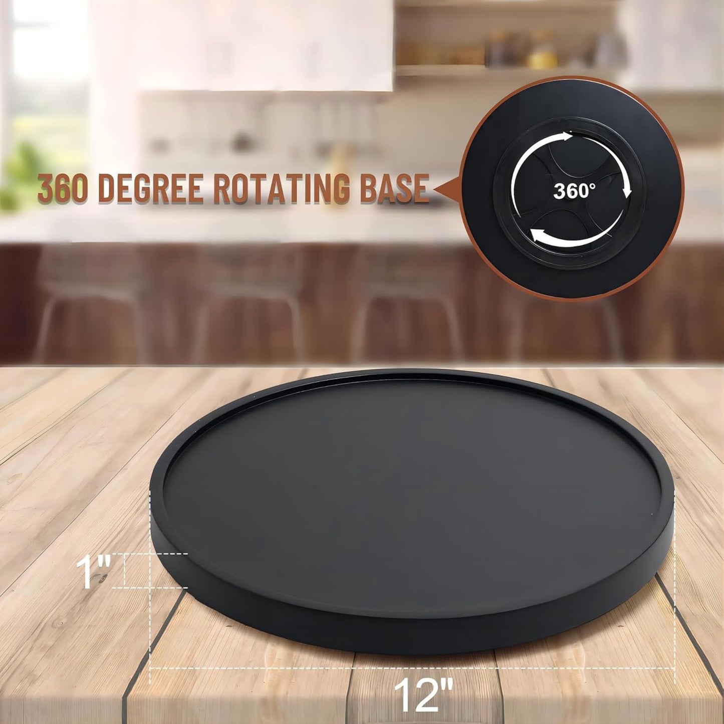 12-inch Lazy Susan Organizers, ACIAZAAZ Lazy Susan Turntable for Cabinet, Kitchen Turntable Storage for Table, Countertop, Pantry