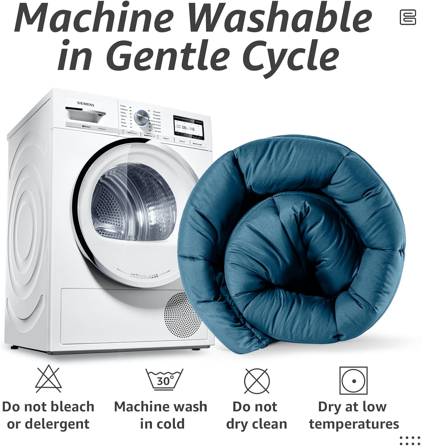 HYLEORY All Season Twin Size Bed Comforter - Cooling Down Alternative Quilted Duvet Insert with Corner Tabs - Winter Warm - Machine Washable - Teal