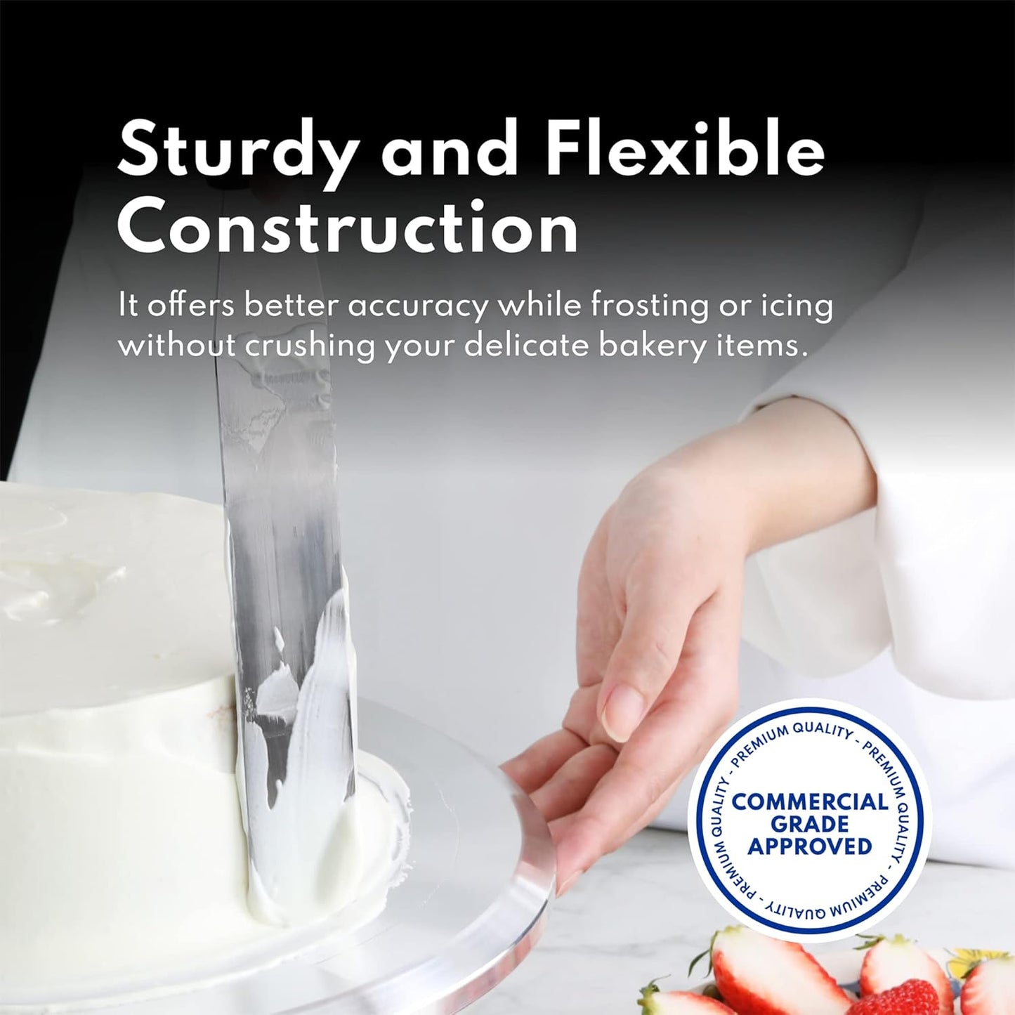 New Star Foodservice 38149 Straight Icing Spatula, 6-Inch Blade, 11-Inch Overall, Silver