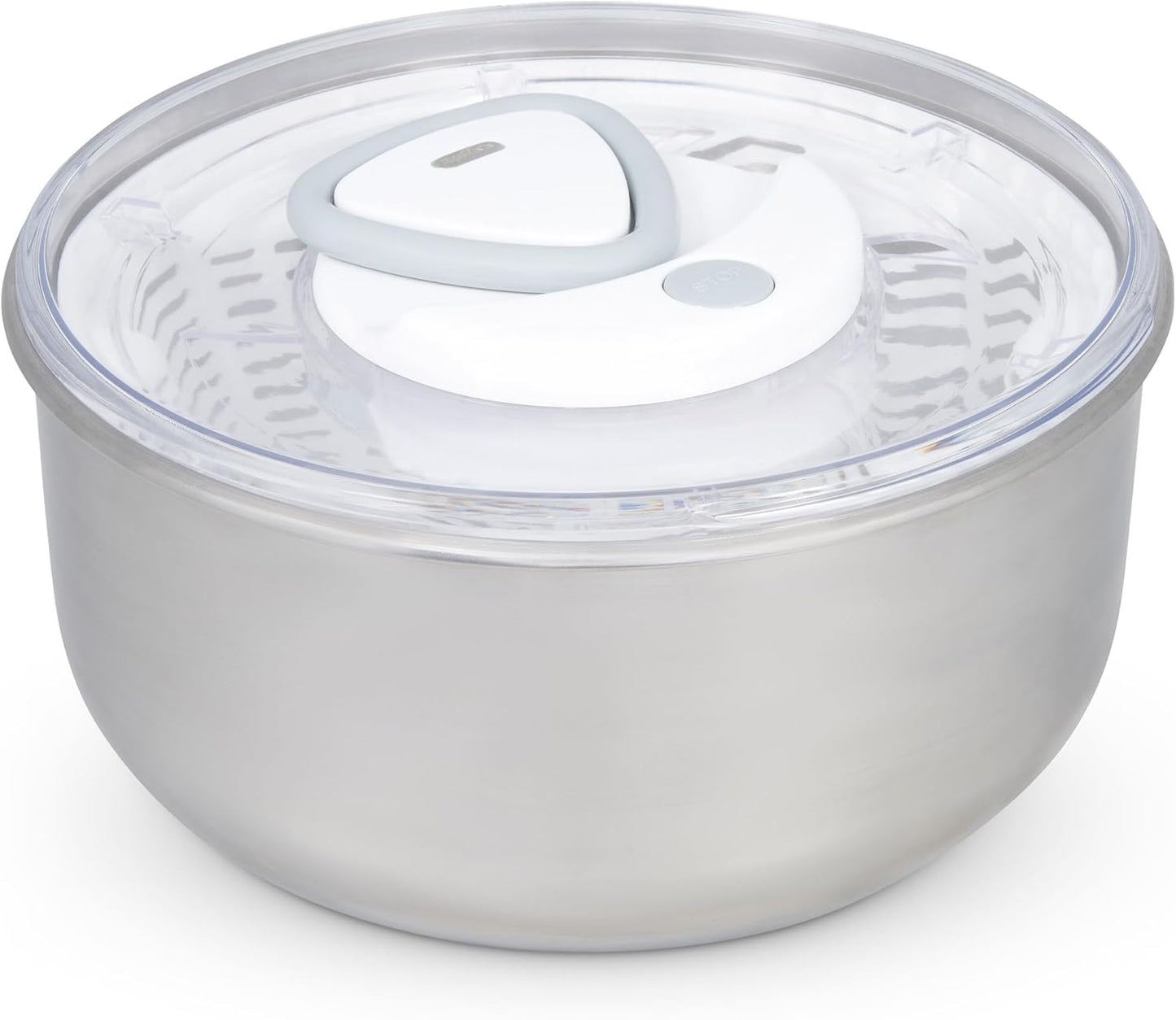 Zyliss Easy Spin 2 Stainless Steel Salad Spinner - Lettuce & Vegetable Spinner - Works as a Large Serving Bowl - Stainless Steel & BPA-Free Kitchen Essential - Silver