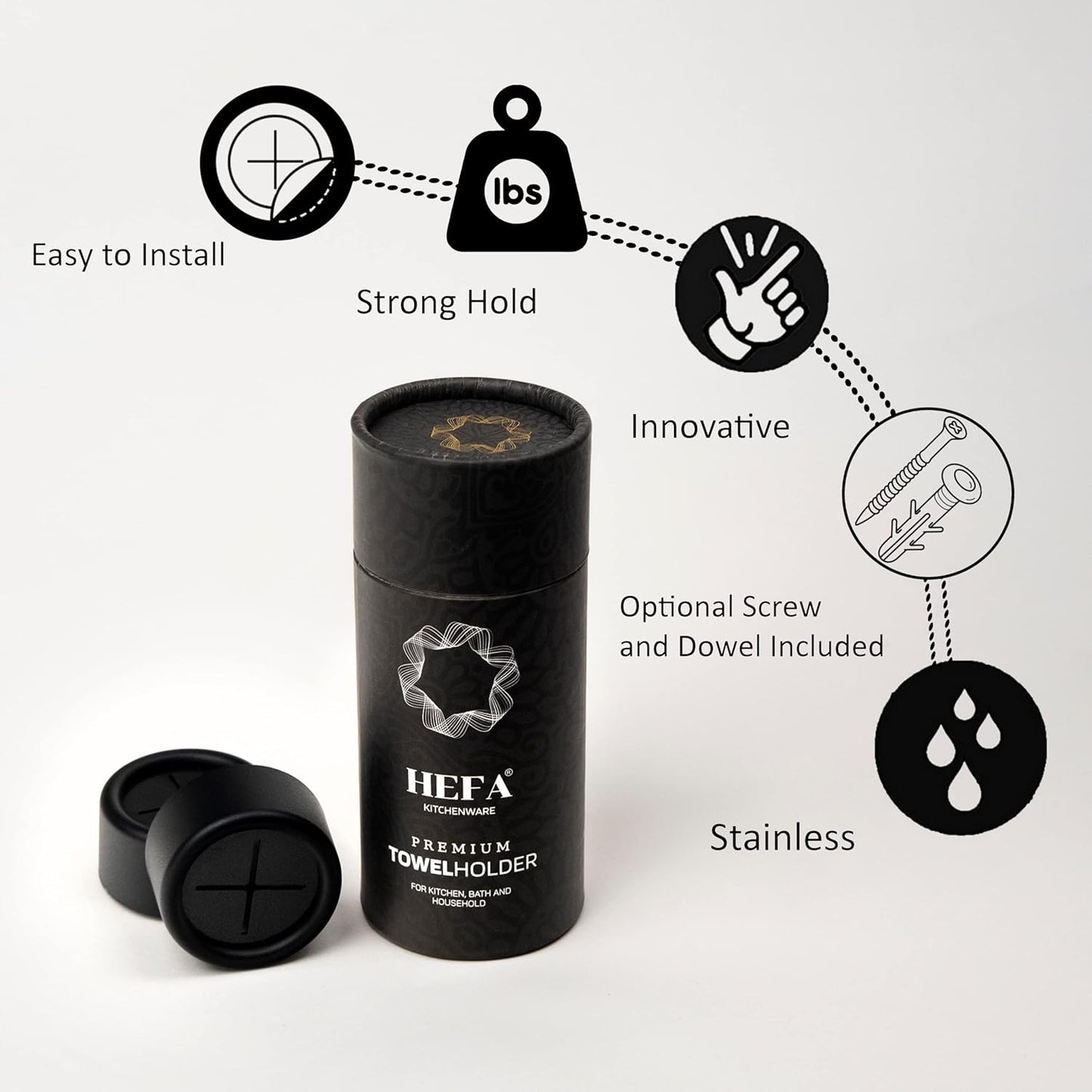 HEFA Towel Holder, Towel Hooks, Dish Towel Holder, Kitchen Organization, Bathroom Accesories, Kitchen Towel Hook, Kitchen Towel Holder, Christmas Gift, Kitchen Gadgets 4 Pack