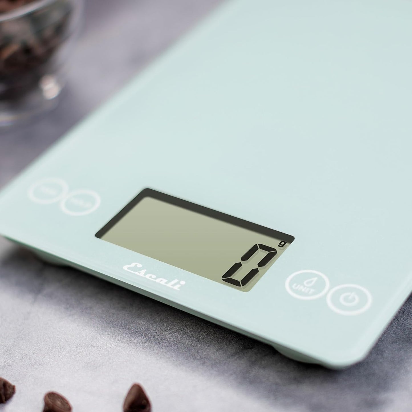 Escali Arti Classic Digital Coffee Scale Espresso Scale and Countertop Food Scale, 15-Pound Capacity, Teal