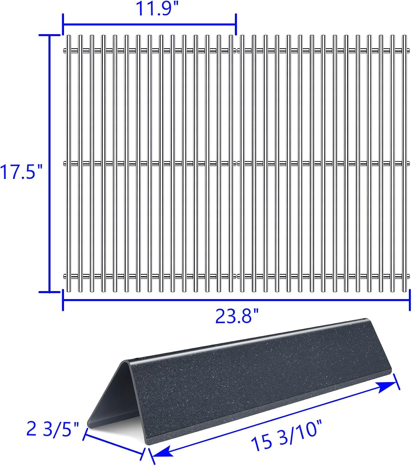 7636 7638 7639 Grill Grates Grill Parts for Weber Spirit Grill Spirit E-310, E-320, S-310, S-320, Spirit II E/S-310, GS4 300 Series, 17 Inch Porcelain Steel Flavorizer Bars Grid Replacement