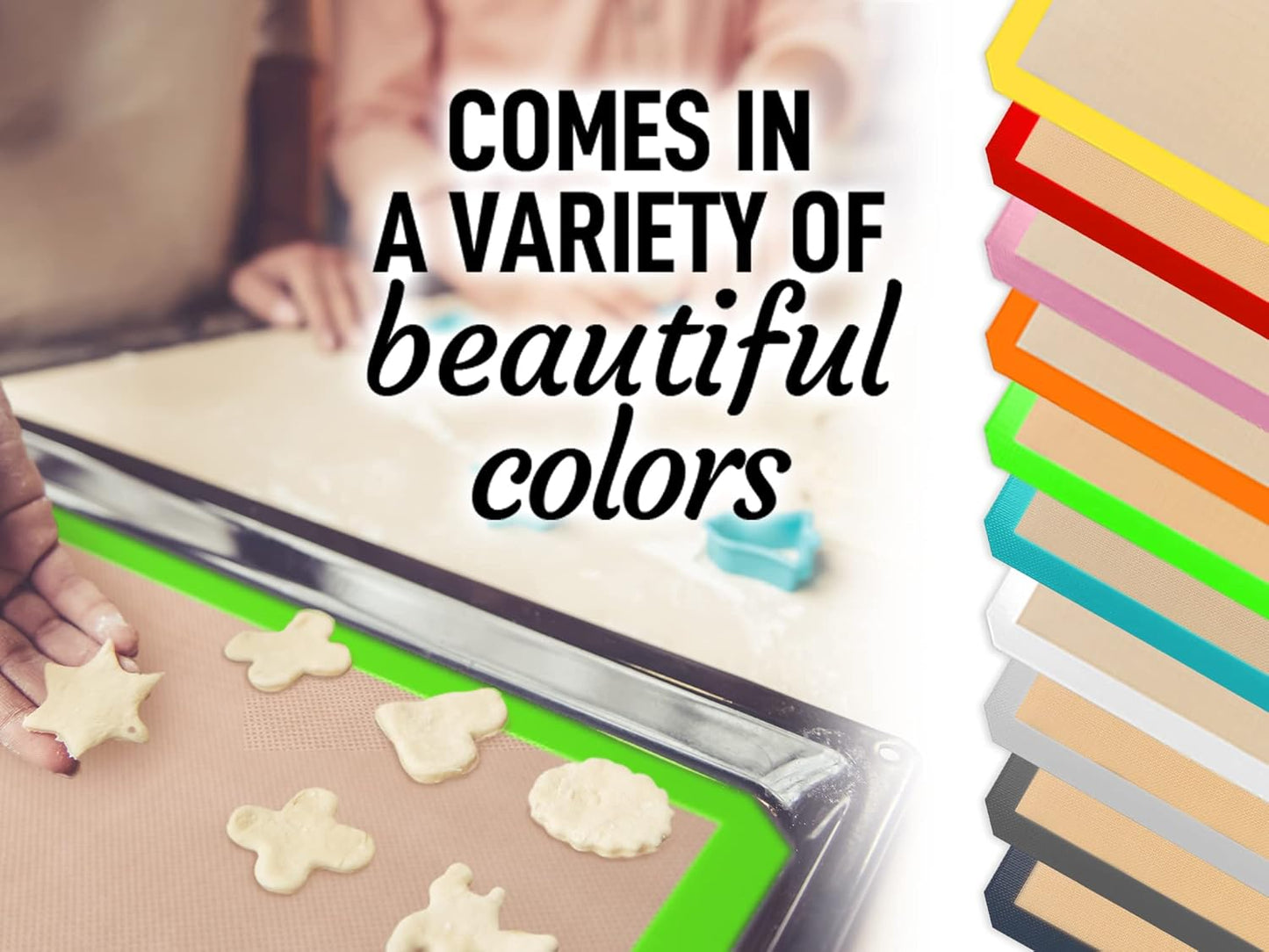 Zulay Kitchen (2 Pack) Silicone Baking Mat Sheet Set - Reusable Baking Mat Nonstick - Half Sheet Baking Mat For Oven - 16.5" x 11.6" (Light Green)