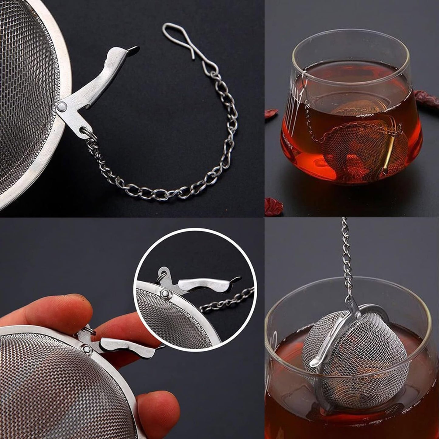5PCS Tea Infuser, Upgraded Tea Strainer, Premium Tea Infusers for Loose Tea, Tea Steeper, Tea Ball for Tea Flavoring Herbal Spices Seasonings