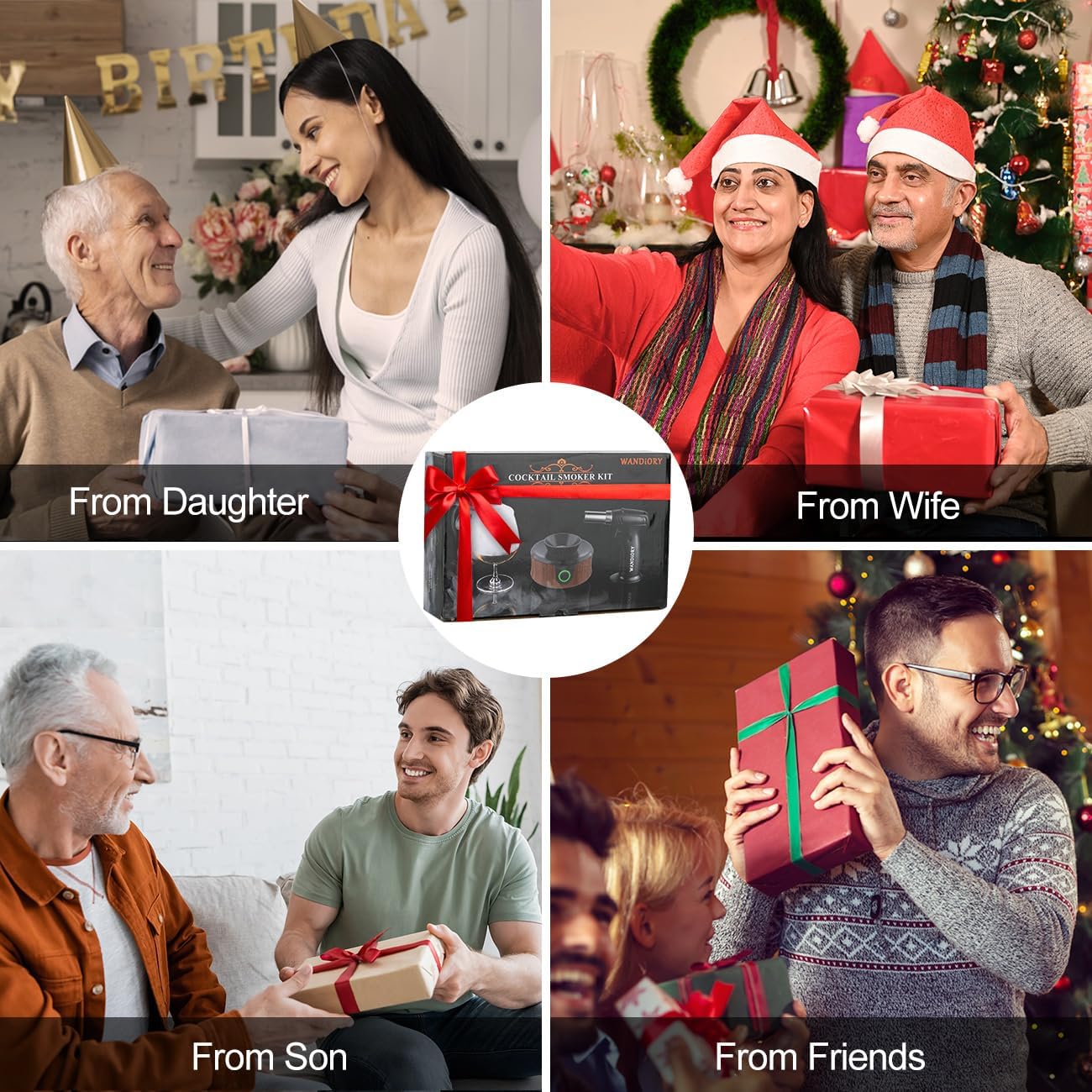 Electric Cocktail Smoker Kit with Torch – Enhance Your Drink's Aroma with 6 Flavorful Wood Chips | Old Fashioned Smoker for Whiskey & Cocktails | Gift for Drink Lovers (Butane Not Included)