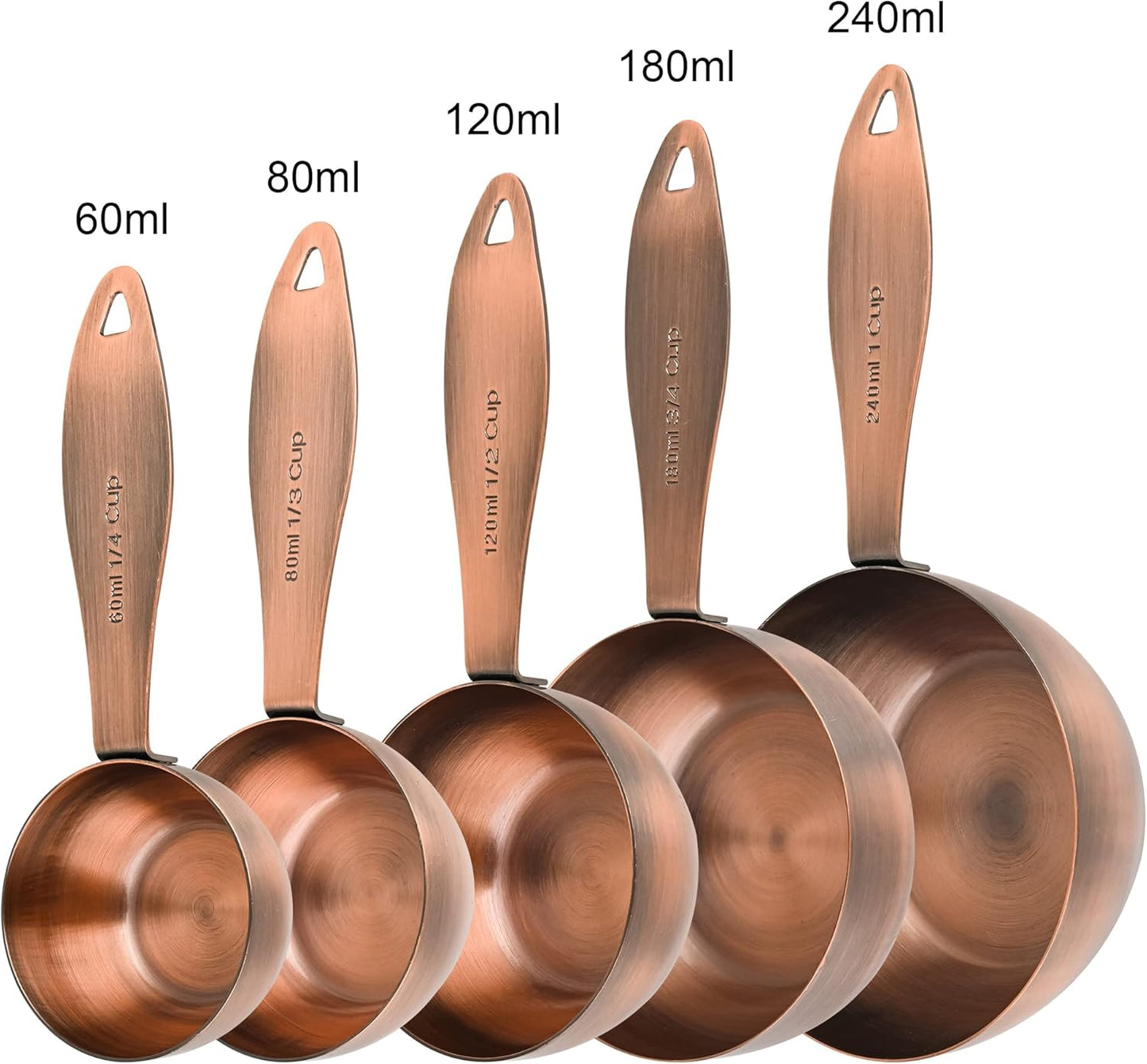 Smithcraft Measuring Cups and Spoons Set, 12 Pieces Stainless Steel Measuring Cup Set, Metal Copper Measuring Cups Spoons, Dry & Liquid Kitchen Measure Cup Spoon & Leveler & Measure Equivalents