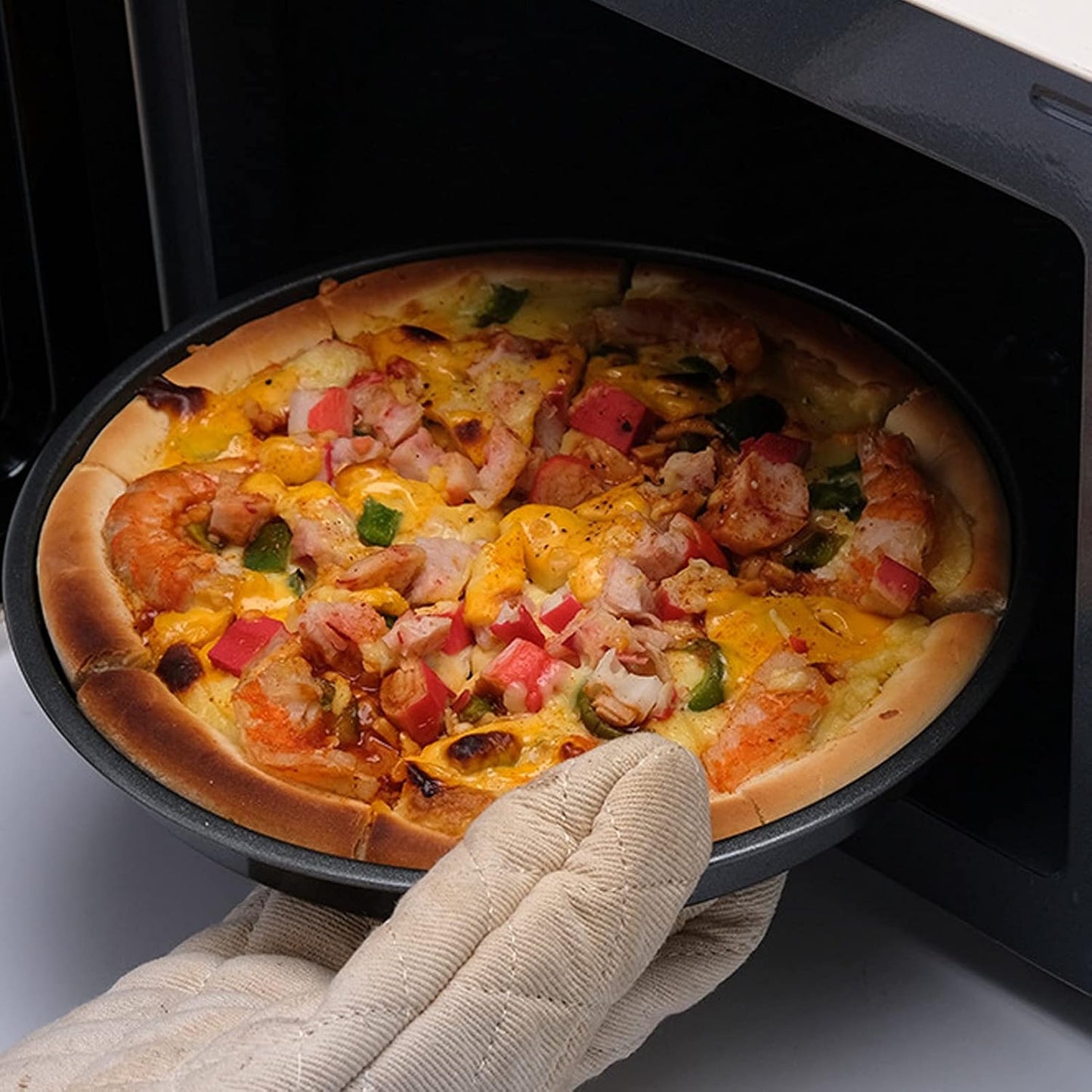 2Pcs Pizza Pan, 6in/9in/10in/12in Deep Dish Round Pizza Pan for Oven, Non Stick Thickened Carbon Steel Baking Pan for Home Kitchen, Dishwasher Safe(9in)
