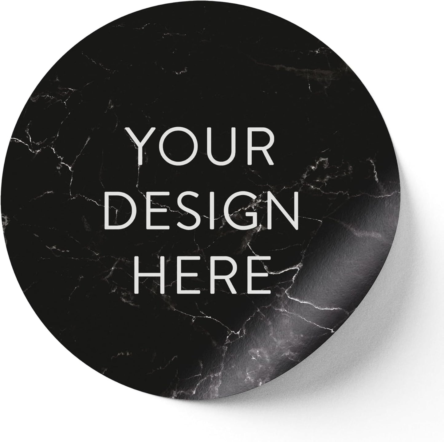 100 Custom Vinyl Stickers - Upload Your own Image, Text, Design, Logo - Personalized Logo Labels for Handmade, Packaging, Bottle, Jars, Candle, Brand Stickers (Black Marble, 1.5x1.5)
