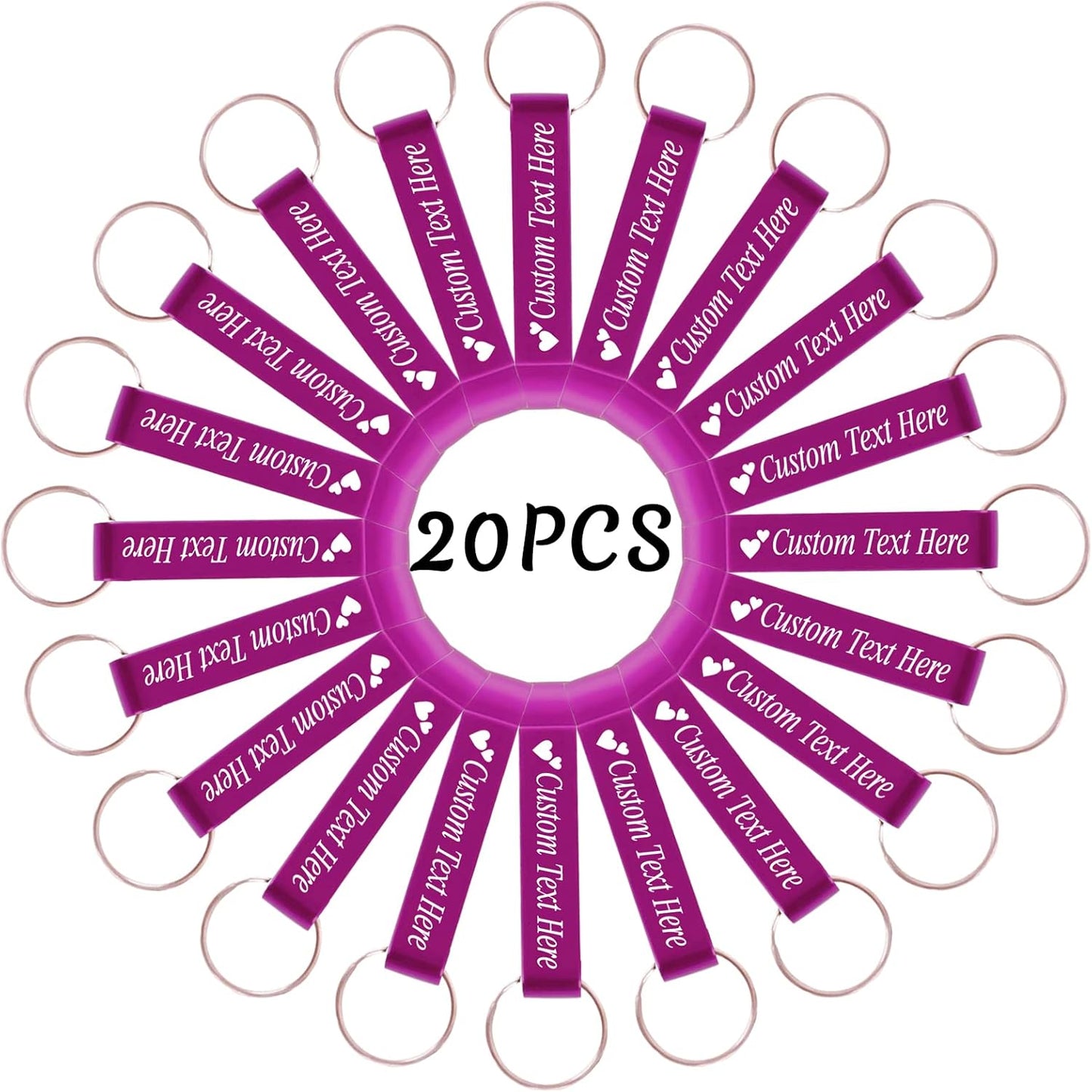20PCS Personalized Bottle Opener Keychain Bulk Custom Beer Bottle Opener with Logo Text Engraved Wedding Bottle Opener Favors Customized Gifts for Guests Baby Shower Birthday Party-Pink