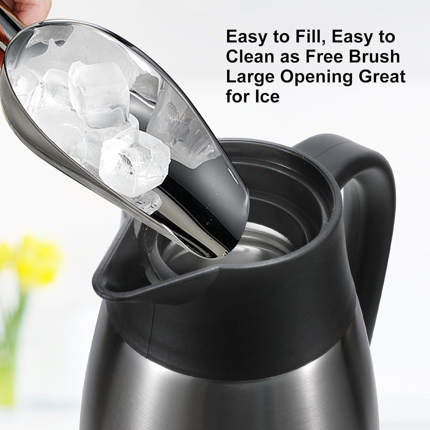 70 oz Thermal Coffee Carafe, Updated Insulated Stainless Steel Coffee Carafes for Keeping Hot Coffee & Water Hot Beverage-12Hours, Double Walled Vacuum Coffee Carafe(Pink)