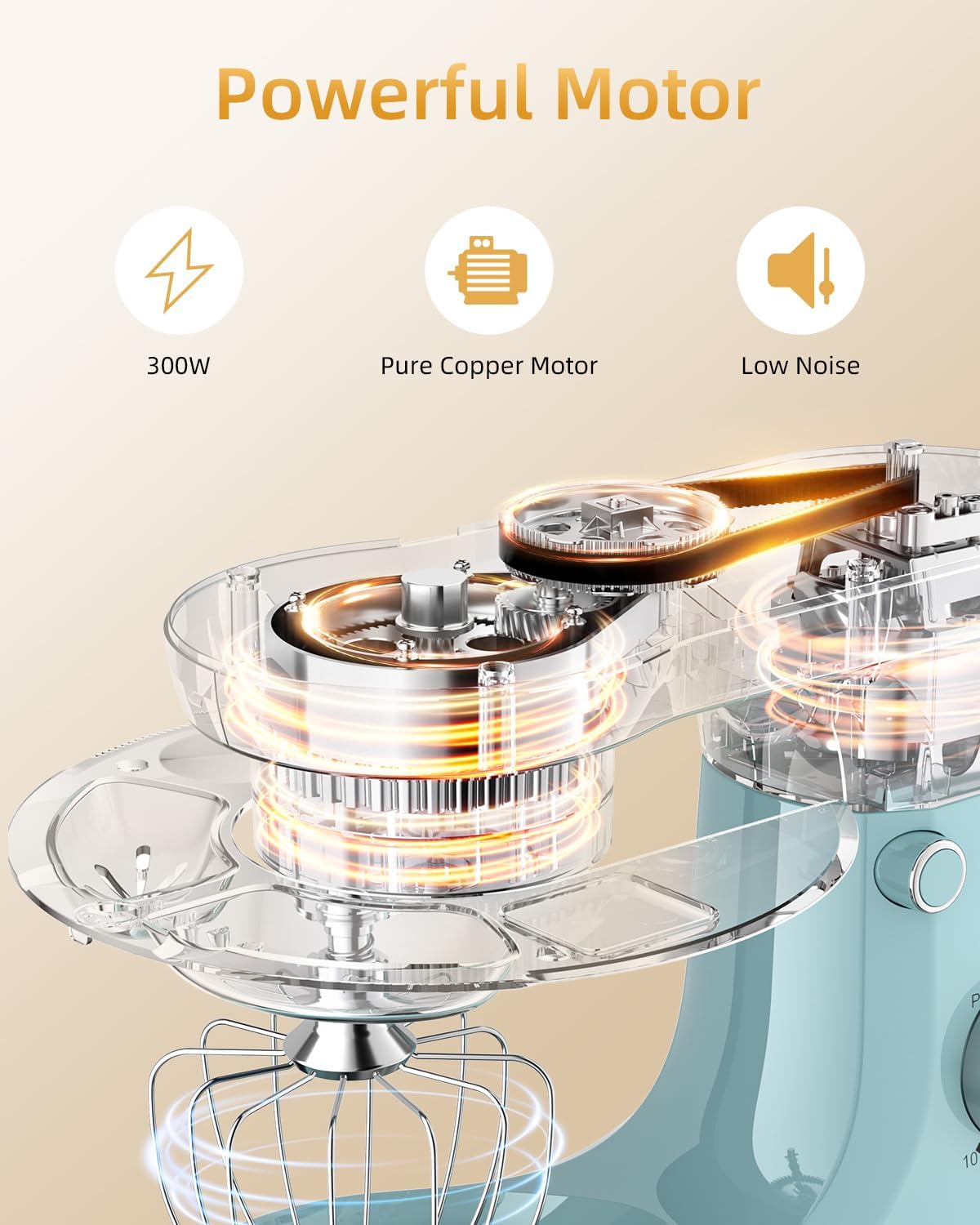 Facelle Tilt-Head Stand Mixer, 5QT+6QT Stainless Steel Two Bowls, 10 Speeds Kitchen Electric Food Mixer with Egg Whisk, Dough Hook, Beater, Dishwasher-Safe Attachment, Ideal Gift for Mom