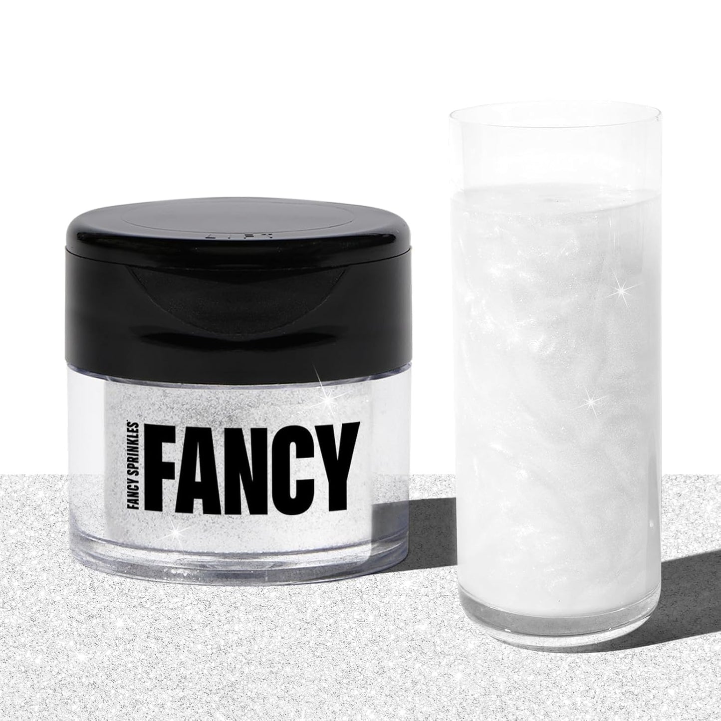 Fancy Sprinkles Diamond White Premium Edible Glitter, 100% Edible Glitter for Sparkling Food & Drinks No Taste or Texture (4gm)