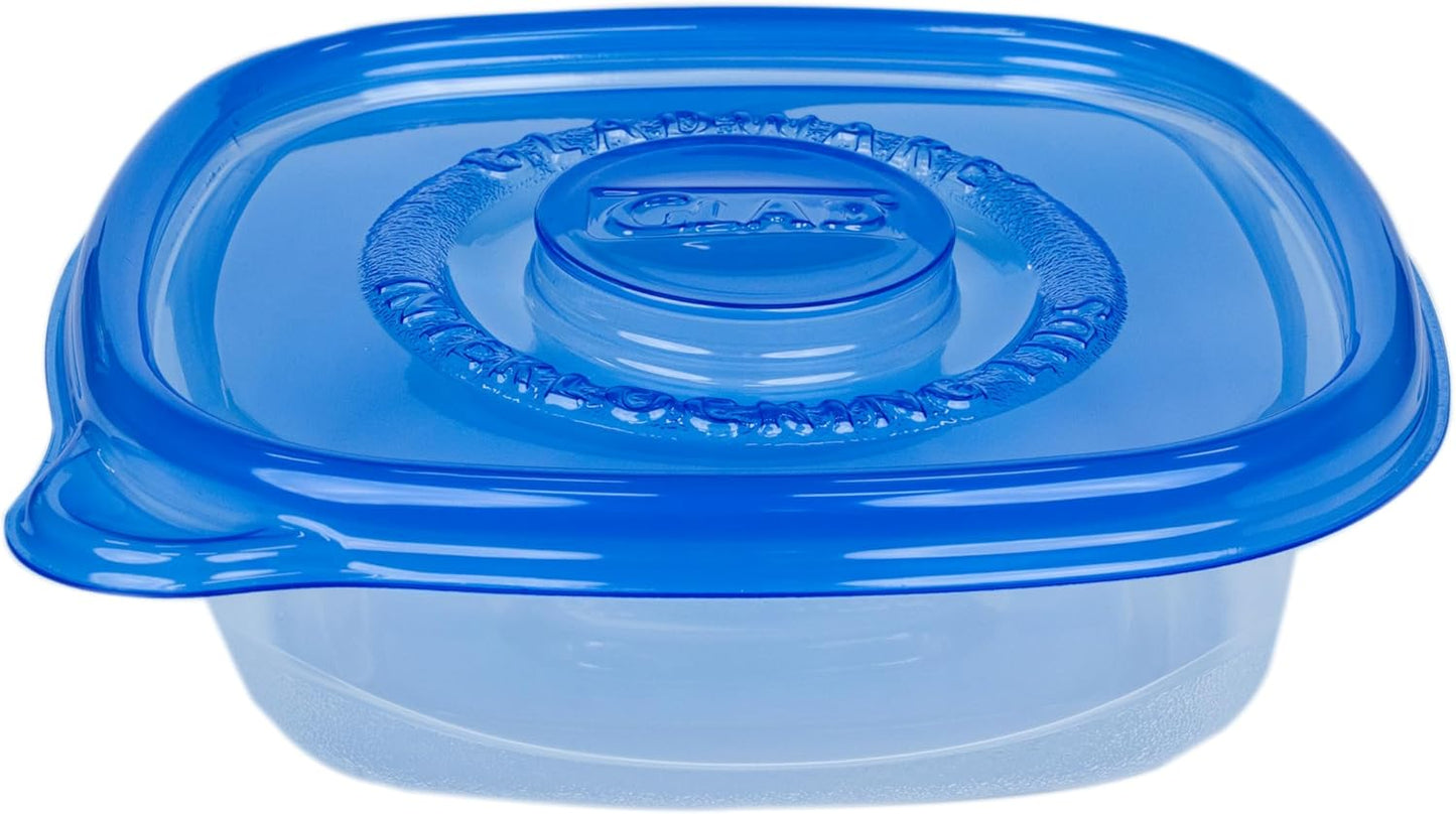 Glad GladWare Entrée Food Storage Containers, Medium Square - Meal Container Holds up to 25 Ounces of Food - Lock Tight Seal, 5 Count