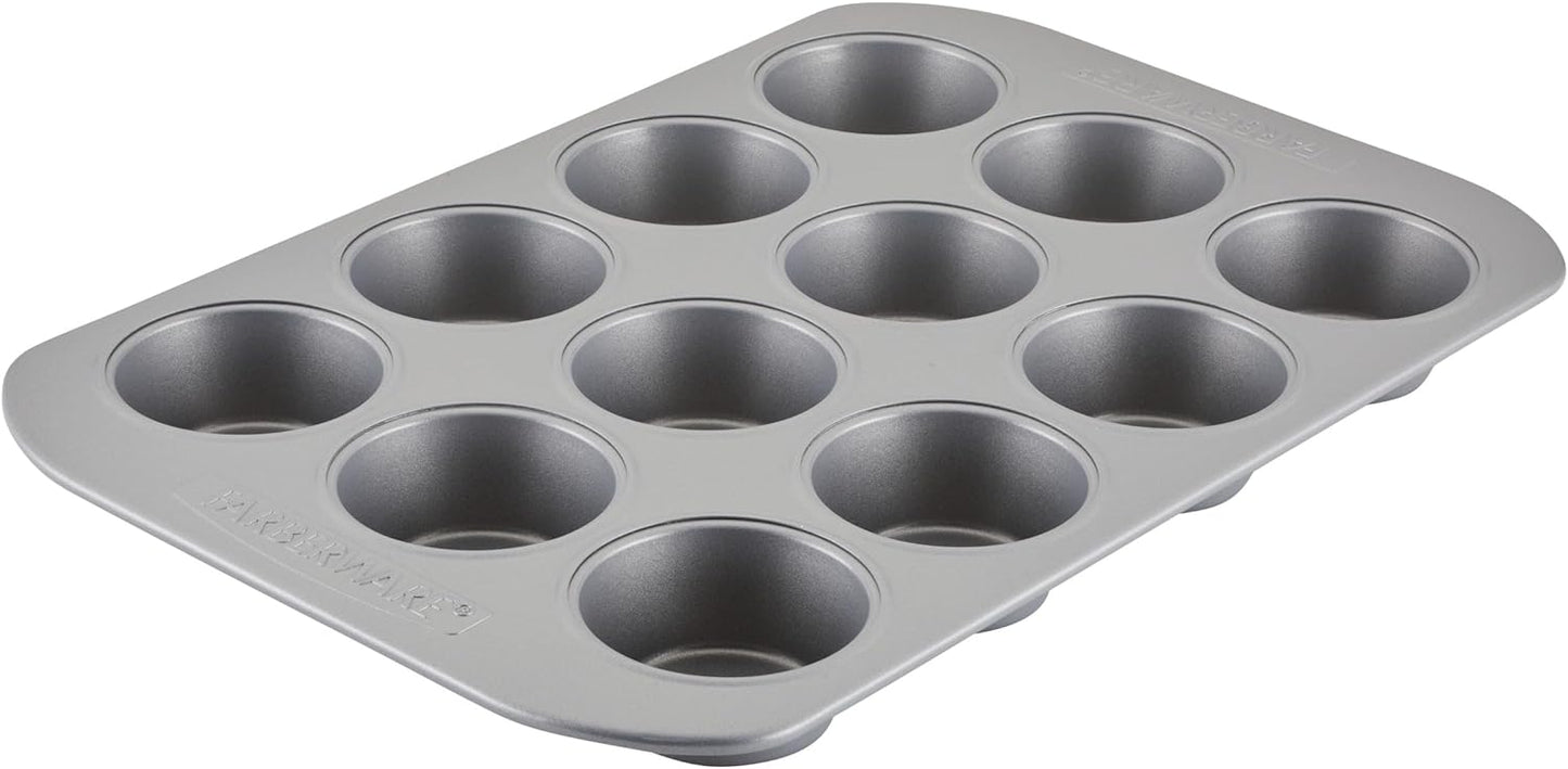 Farberware 12-c. Nonstick Nonstick Bakeware Muffin Pan, Gray