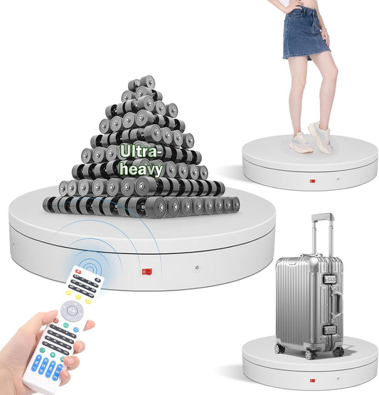 15.8In Remote Motorized electric turntable Rotating platform Photography Turntable Motorized lazy susan Base giratoria para for Photography,3D Scanner,Heavy duty display(Load Range:220~500lbs)