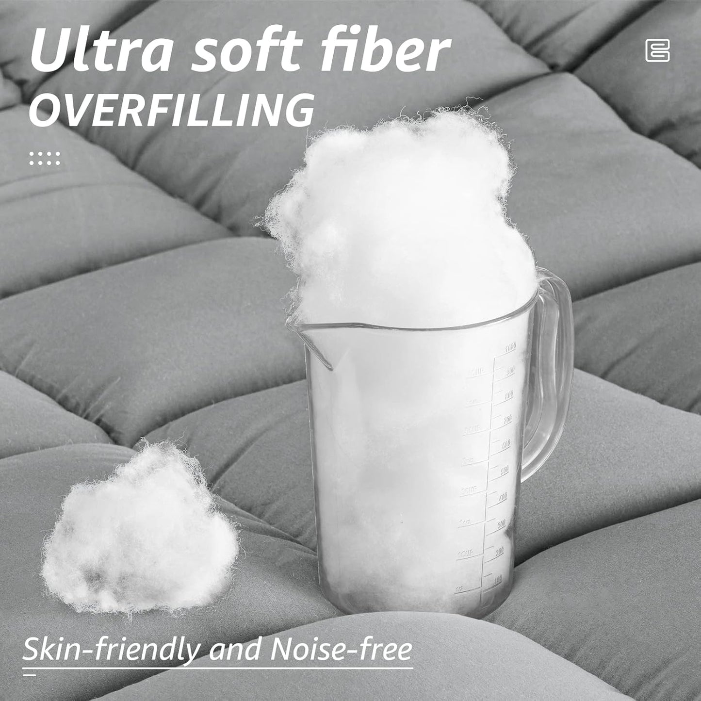 HYLEORY All Season Twin Size Bed Comforter - Cooling Down Alternative Quilted Duvet Insert with Corner Tabs - Winter Warm - Machine Washable - Light Grey